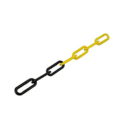 Gliederkette aus Kunststoff, stabile Absperrkette, gelb-schwarz, 50 m, Ø 8 mm von 0