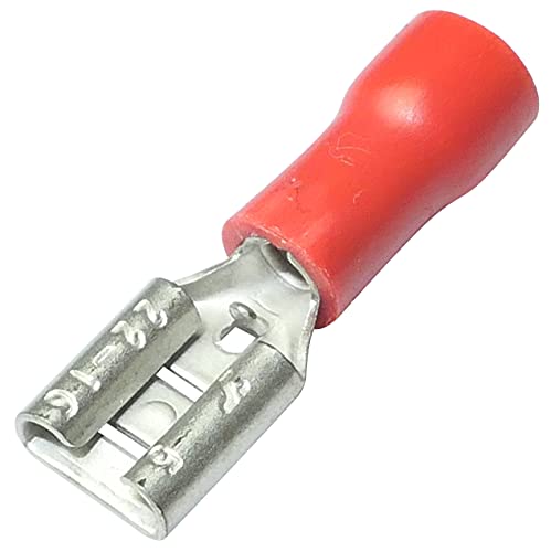 Aerzetix: 100 x Kabelschuhe Kabelschuh ( Klemme ) weiblich flach 4.8mm 0.5mm 0.5-1mm2 rot isoliert von AERZETIX