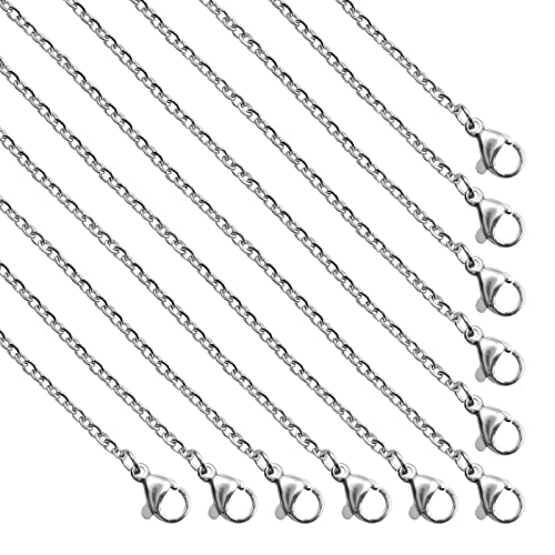 30 Stück Halsketten, 2 mm, Edelstahl, Gliederkette, Halskette, Großpackung für DIY-Schmuckherstellung, Zubehör (61 cm) von Andblue
