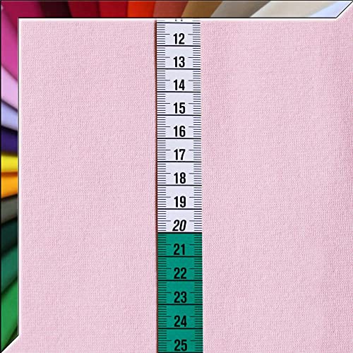 Bündchenstoff Schlauchware - 140 cm XXL Breite in ca. 60 Farben - Oeko-Tex Standard 100 - ab 25cm Länge (Pastellrosa) von Anna Kudella Bündchenstoff