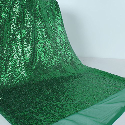AnnyCraft Glitzernder Paillettenstoff mit Stickerei, glitzerndes Material für Kleidung, Partys, Events, Meterware (grün) von AnnyCraft
