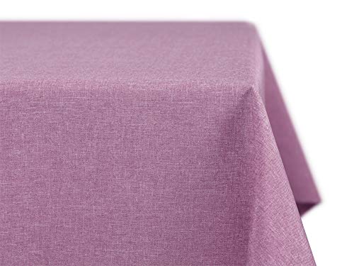 BEAUTEX fleckenabweisende und bügelfreie Tischdecke - Tischtuch mit Lotuseffekt - Tischwäsche in Leinenoptik - Größe und Farbe wählbar, Eckig 130x160 cm, Hell-Lila von BEAUTEX