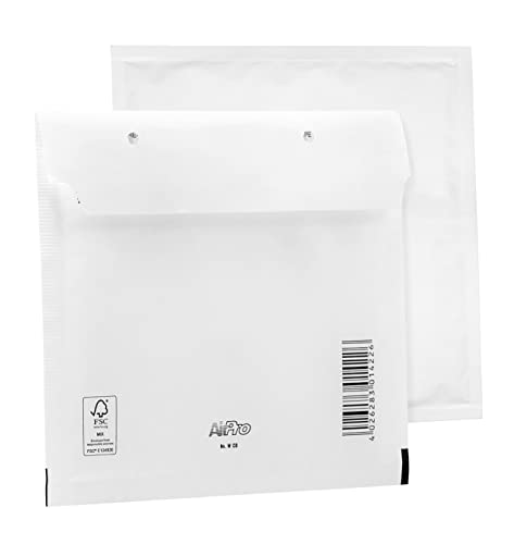 100 Luftpolsterumschläge Polsterumschlag Versandtaschen Bantex CD (175 x 200 mm), Weiß, mit Selbstklebeverschluss von Bantex