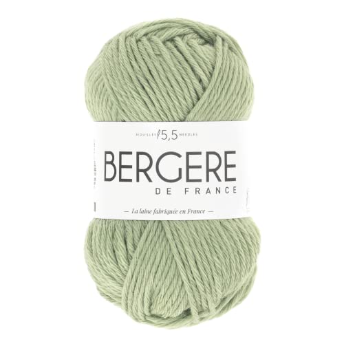 Bergère de France - IMAGE, Wolle zum stricken und häkeln (50g) 50% Merinowolle - 5,5 mm - dickes und weiches Garn, ideal zum Verdrehen - Grün (LICHEN) von Bergere de France