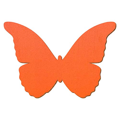 Orangefarbener Holz Schmetterling - Deko Zuschnitte 3-50cm, Größe:50cm, Pack mit:1 Stück von Bütic GmbH