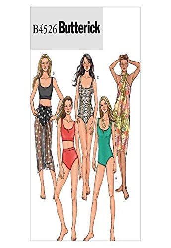 Butterick Patterns B4526 Size EE 14-16-18-20 Misses Swimsuit and Wrap, Pack of 1, White von Butterick