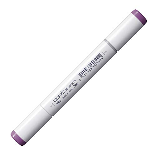 COPIC Sketch Marker Typ V - 09, Violet, professioneller Pinselmarker, mit einer Super-Brush-Spitze und einer Medium-Broad-Spitze von Copic