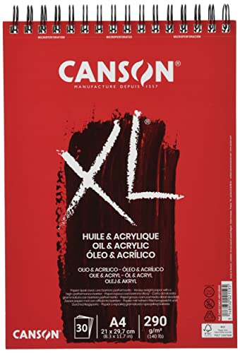 CANSON XL® Huile & Acrylique, Öl- und Acrylmalblock, DIN A4, 30 Blatt, 290 g/m² von Canson