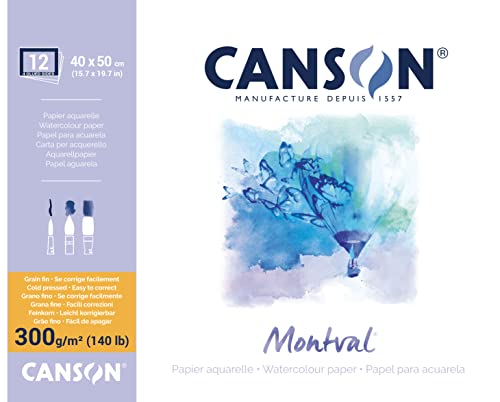 Canson Montval Block rundumgeleimt, 40 x 50 cm, 12 Blatt, 300 g/m² von Canson