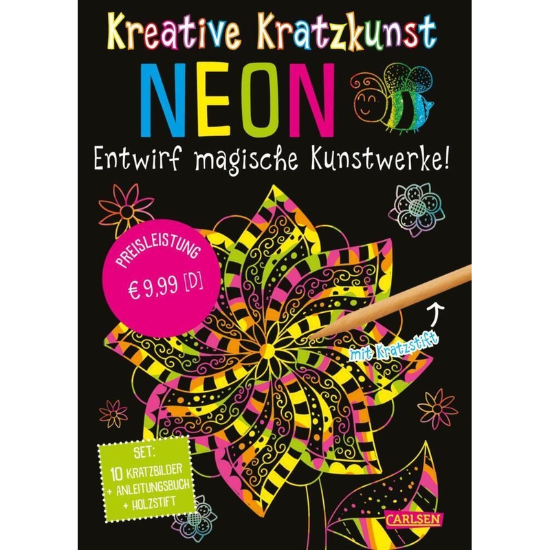 Kratzbilder Für Kinder: Kreative Kratzkunst: Neon, Kartoniert (TB) von Carlsen