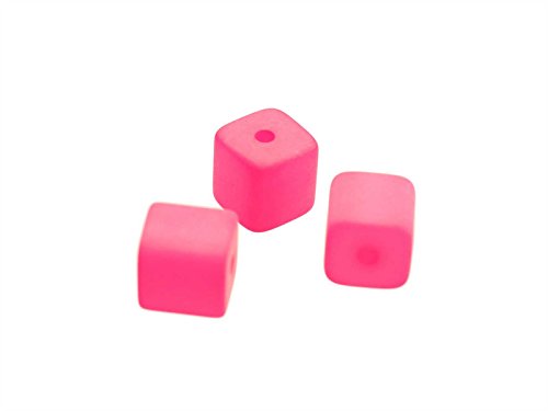 Creative-Beads Polarisperlen, matt, Würfel, 8 x 8 mm, 8 Stück, pink von Creative-Beads