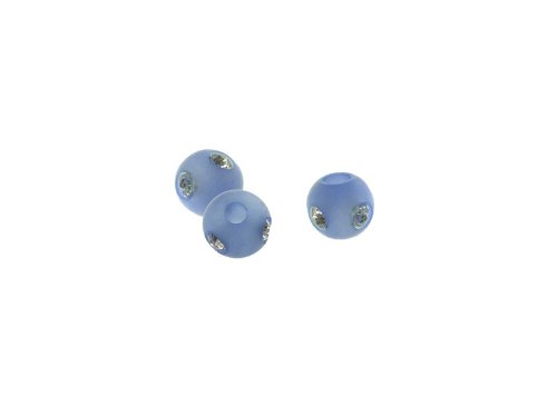 Creative-Beads Polarisperlen 6mm mit funkelnden Strass Steinen, 3 Stück, zum Basteln, Deko, Schmuck, Armband, Kette etc. royalblau, von Creative-Beads