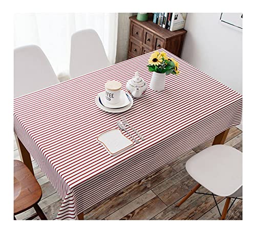 Abwaschbare Tischdecke Wohnzimmer Anthrazit Felt Table Cloth Streifen-Muster Tischdecken Halter Gartentisch Tischdeko Geburtstag Rot Tischschutz Dekoration 250X140Cm von EHOMERY