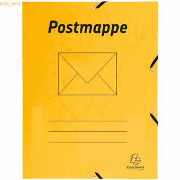 Exacompta Postmappe A4 mit Gummizug Karton gelb von Exacompta