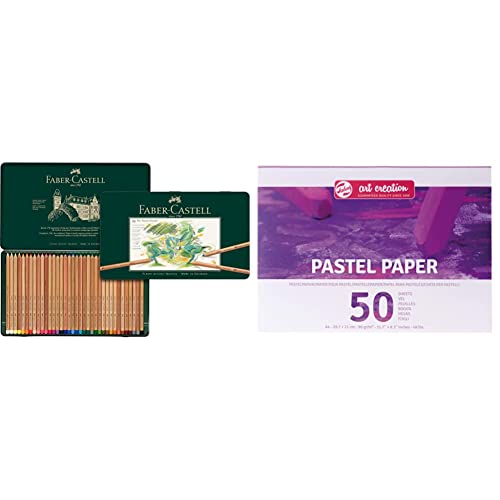 Faber-Castell Pitt Pastellstifte 36er Metalletui & Talens Art Creation - Pastellpapier A4, 90gm/qm, 50 Blätter, FSC-MIX, 21.1 x 29.7 x 0.9 cm von Faber-Castell