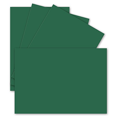 25 Einzel-Karten DIN A6-10,5 x 14,8 cm - 240 g/m² - Dunkel-Grün - Tonkarton - Bastelpapier - Bastelkarton- Bastel-karten - blanko Postkarten von FarbenFroh by GUSTAV NEUSER
