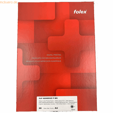 Folex Farblaserfolie CLP A4 50my weiß opak selbstklebend VE=50 Stück von Folex