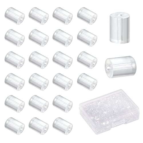 Forise 500 Stück transparente Silikon-Ohrring-Verschlüsse, 3 mm, hypoallergene Gummi-Säulen, Ohrring-Verschlüsse für Ohrstecker, Ohrring-Haken, Stopper von Forise