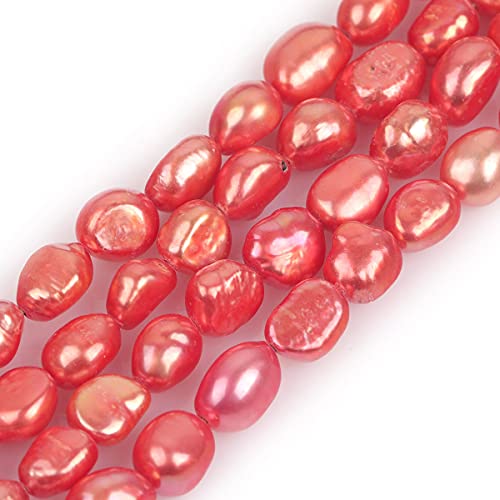 Gem-Inside 8-9 mm rote Kupferperlen echte Süßwasser-Zuchtperlen Edelstein Perlen für Schmuckherstellung Bulk volle 38,1 cm von GEM-INSIDE CREATE YOUR OWN FASHION
