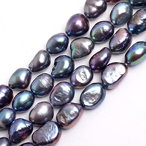 Gem-Inside 8-9 mm schwarze Perlen echte Süßwasser-Zuchtperlen Edelstein Perlen für Schmuckherstellung Bulk volle 38,1 cm von GEM-INSIDE CREATE YOUR OWN FASHION