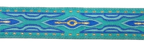 10m Lava-Borte Webband 20mm breit Farbe: Blau-Türkis-Gold SB-20-LAVA-A10 von Generic
