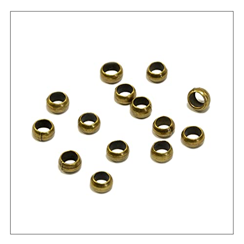 INWARIA - Quetschperlen Bronzefarben 500 Perlen | Ø2,5mm Quetschröhrchen | Metallperlen zur DIY Schmuckherstellung von Generic
