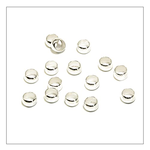 INWARIA - Quetschperlen Silberfarben Hell 500 Perlen | Ø3,0mm Quetschröhrchen | Metallperlen zur DIY Schmuckherstellung von Generic