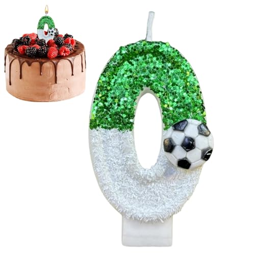 Kuchenkerzen, Glitzerkerzen, Fußball-Dekoration, Geburtstagskerze, Kuchendekoration, für die Dekoration von Kuchen, Kerze Nummer Dekoration von Generic