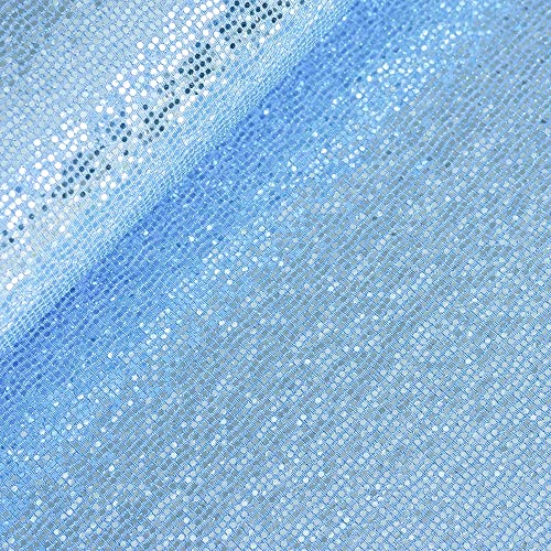(18,44 /m2) Stoff Pailletten elastisch | Paillettenstoff zum Nähen | Glitzerstoff Fasching Karneval Meterware hellblau von Goldschmidt