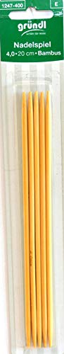 Strumpfstricknadel aus Bambus Stärke: 4,00, 20cm [Spielzeug] von Gründl
