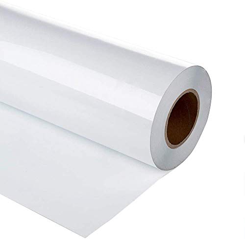 Plotterfolie Textil, 30.5cm×3m Transferfolie Plotter Flexfolie für Cricut und Silhouette Cameo, Verwendet in DIY-T-Shirt-Kleidung und Anderen Stoffen(Weiß) von HIKENRI