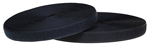 HIMRY 12m x 20mm Klettband Non-Selbstklebend, (12m Flausch & 12m Hakenband), 20mm breit, zum Aufnähen usw, Rückseite ohne Selbstklebend. Schwarz, KXB5002 Black von HIMRY