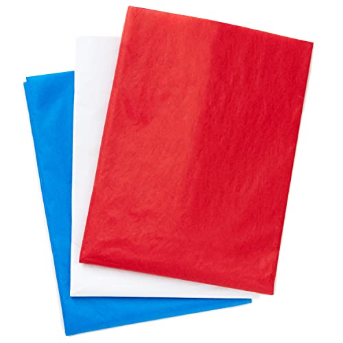 Hallmark Seidenpapier für Geschenkverpackungen (120 Blatt) für Geburtstage, Abschlussfeiern, 4. Juli, Weihnachten, Chanukka, Rot, Weiß und Blau von Hallmark