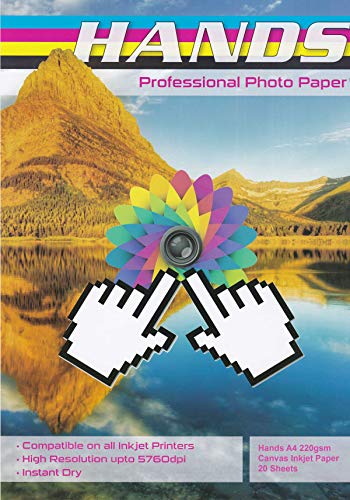 Hands Professional 20 Blatt A4 220 g/m² Canvas Inkjet Papier von Hands Professional Photo Paper