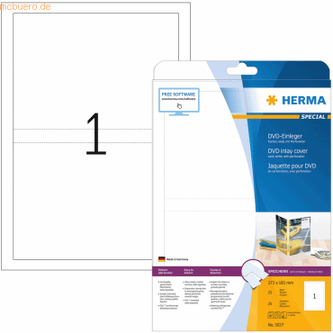 HERMA DVD-Einleger perforiert 273x183mm Special A4 VE=25 Stück von Herma