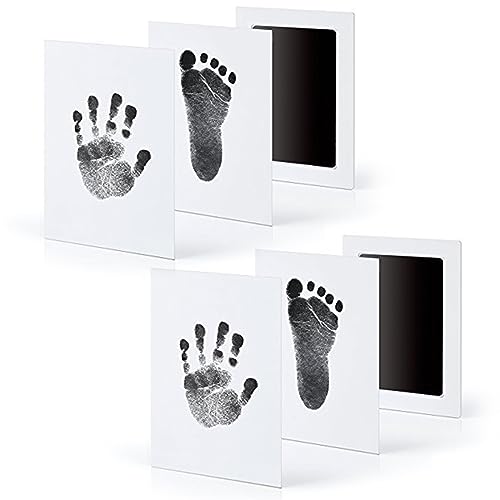 JDXun 2 pcs Handabdruck und Fußabdruck Set, Baby Fussabdruck Set, Baby Abdruckset für Neugeborene Hand Abdruckset für Baby Shower Familie Geschenk von JDXun