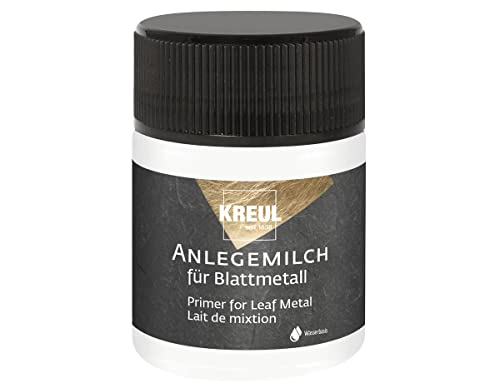 KREUL 99450 - Anlegemilch, 50 ml, flüssiger Spezialkleber zum Anlegen von Blattmetall auf Wasserbasis von Kreul
