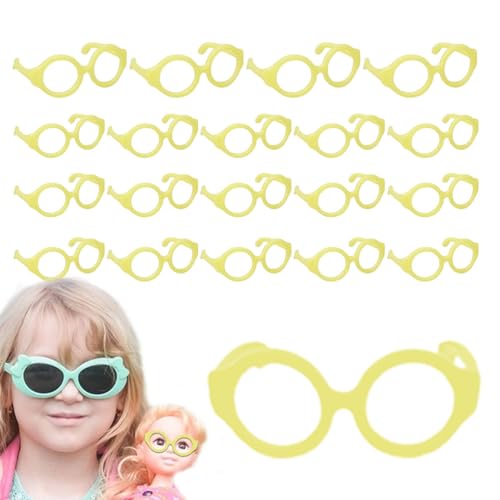 Kirdume Puppenbrillen,Puppenbrillen, Linsenlose Puppen-Anziehbrille, Puppen-Anzieh-Requisiten, 20 kleine Brillen, Puppenbrillen, Anzieh-Brillen zum Basteln von Puppen von Kirdume