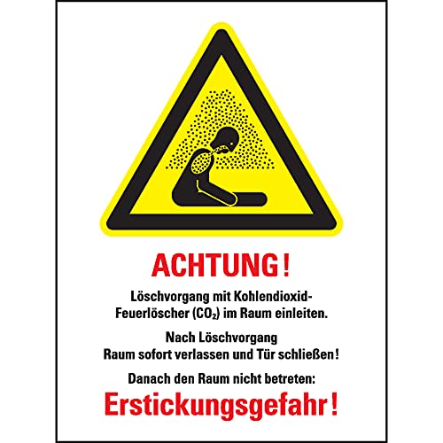 Schild I Warn-Kombischild CO²-Feuerlöscher - Löschen im Raum, ISO, Kunststoff, 300x400mm von König Werbeanlagen