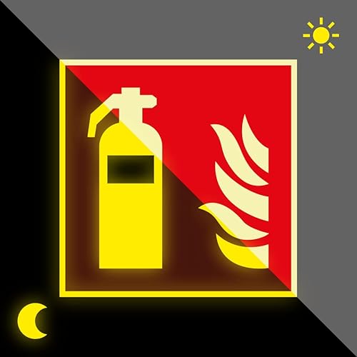 Schild | PERMALIGHT power langnachleuchtend Brandschutzzeichen Feuerlöscher, ASR/ISO, Kunststoff, 100x100mm von König Werbeanlagen