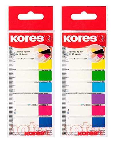Kores 45121 Pagemarker - Folie, 12 x 45 mm, 2 Päckchen von Kores