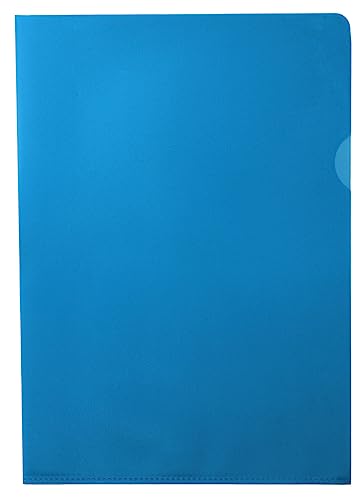 Sichthüllen A4 PP-Folie extra stark 120 my genarbt, farbig - 100 Sichthüllen (Transparent Blau) von Kranholdt