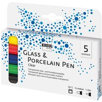 KREUL Glass & Procelain Pen "Clear", 5er-Set von Multi
