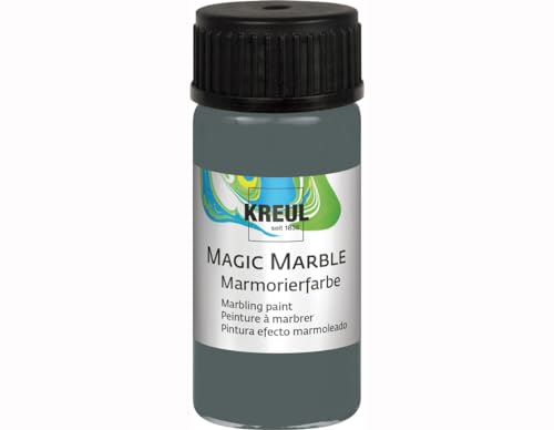 KREUL 73237 - Magic Marble Marmorierfarbe Matt, 20 ml Glas in Volcanic Gray, matte Tauchmarmorierfarbe für zufällige Musterungen und einzigartige Farbeffekte von Kreul