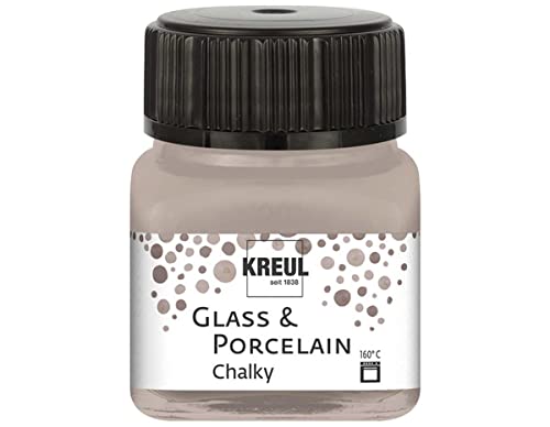 KREUL 16641 - Glass & Porcelain Chalky Noble Nougat, 20 ml Glas, sanft - matte Glas- und Porzellanmalfarbe auf Wasserbasis, schnelltrocknend, deckend von Kreul