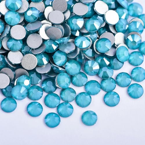 Glitzerkristalle, nicht Hotfix-Strasssteine, Strassnägel, Kristalle, Diamanten für Nagelkunst, Nagel-Charms – Pfauenblau-SS12 – 1440 Stück von LEPIZ