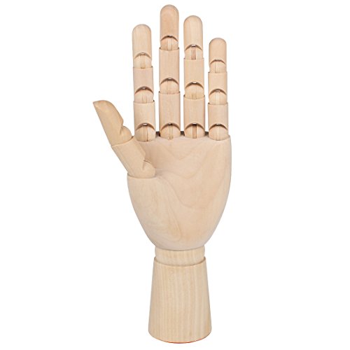 Larcele Hölzerne Menschliche Links Händ Gliederpuppe Modell Zeichnungs Modell MSMX-02 (Linke Hand,10 Zoll) MEHRWEG von Larcele