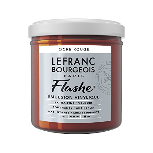 Lefranc Bourgeois 300603 Flashe Acrylfarbe & Vinylfarbe, hochpigmentiert, elastisch, lichtecht, alterungsbeständig, matt, für den Innen- & Außenbereich, 125ml Topf - Rotocker von Lefranc Bourgeois