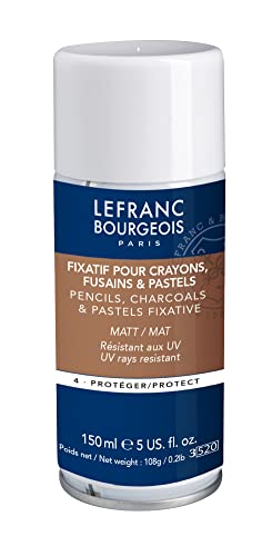 Lefranc Bourgeois 300224 Cristal Fixative, Fixativ das Kohle-, Buntstift- und Pastellzeichnungen schützt, Alterungsbeständig - 150ml Spray von Lefranc Bourgeois