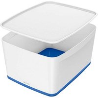LEITZ MyBox Aufbewahrungsbox 18,0 l perlweiß/blau 38,5 x 31,8 x 19,8 cm von Leitz